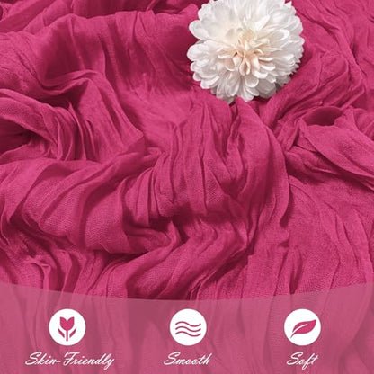 30 Pack Hot Pink Cheesecloth Table Runner 17 x 108 Inches Rustic Wedding Decor