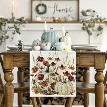 210 GSM Fall Table Runner 13x72 Inch Beige Polyester for Home & Party Decor