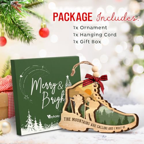 Hiking Christmas Tree Ornament 2026 - Outdoor Lover Gift for Women Men