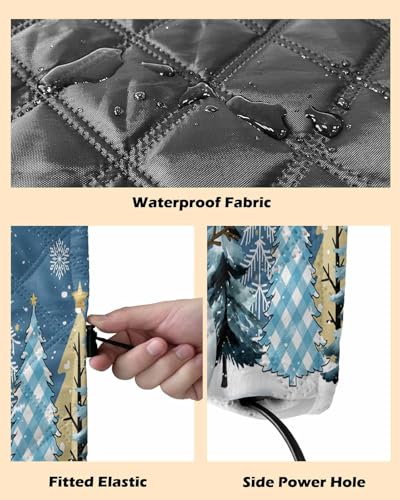 Indoor Snowman Air Conditioner Cover for Window Units - Waterproof, Adjustable, 28x20x3.5 Inches - Christmas Snowflake & Winter Tree Design (Variation: 28'' L x 20'' H x 3.5'' D / Christmasech3507)