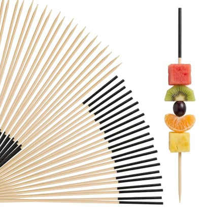 200 Pcs Bamboo Cocktail Picks - Long 4.7 Inch Food Skewers for Appetizers & Decor