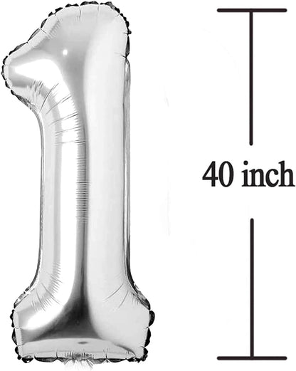 Silver 21 Number Balloons - Jumbo Foil Mylar Balloons for 21st Birthday & Anniversary Celebrations | 40 Inch