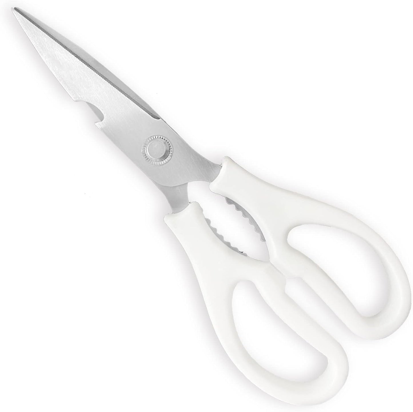 Skiennix Kitchen Shears - Multi-Function Heavy Duty Utility Scissors | Food Grade Stainless Steel, Dishwasher Safe, White
