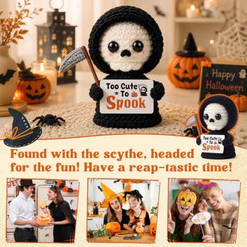 Mini Gothic Grim Reaper Halloween Decor - Cute Spooky Desk Ornament