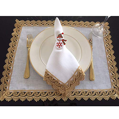 Christmas Snowman Napkin Rings Set of 6 - Silver Holiday Table Decor