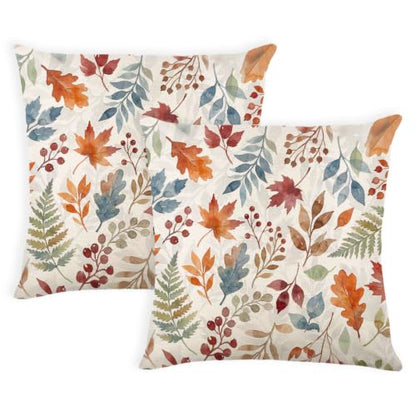 Autumn Maple Leaf Fall Pillow Covers 20x20 Inch Set of 2 Farmhouse Thanksgiving Decor