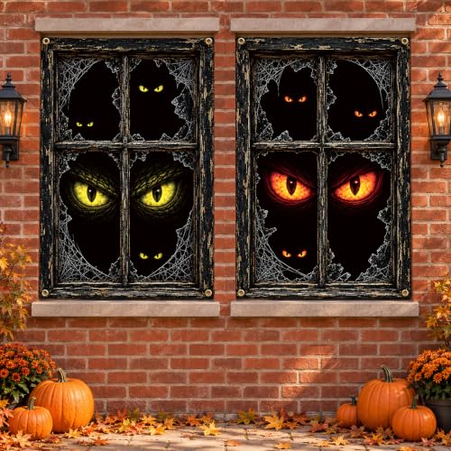 Halloween Monster Eyes Window Cover Set - 2 Pack, 31.5 x 47.2 inches