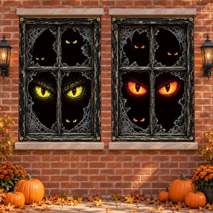 Halloween Monster Eyes Window Cover Set - 2 Pack, 31.5 x 47.2 inches