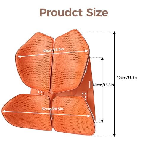 4-Zone Back Support Cushion for Car & Office - Flexible Lumbar Support, Orange
