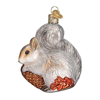 Old World Christmas Glass Squirrel Ornament for Christmas Tree - Handcrafted Holiday Decor - Wildlife Collection