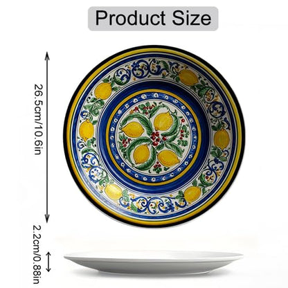 10 Inch Lemon Fruit Decorative Plate Summer Fruit Leaf Wall Art Kitchen Living Room