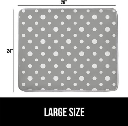 GORILLA GRIP The Original Ironing Board Cover and Pad, Silicone Coating, 400°F Scorch Resistant Thick Padding, Heavy Duty Iron Covers Standard Boards, Hook and Loop Fastener Strap, Polka Dots 28x24