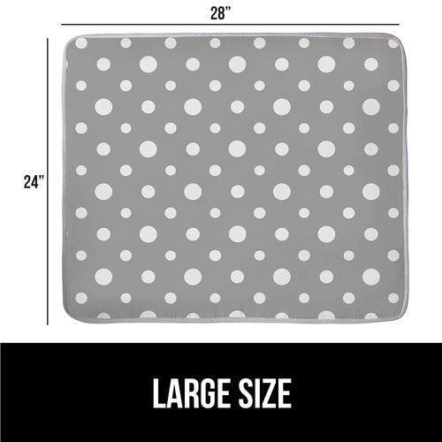 GORILLA GRIP The Original Ironing Board Cover and Pad, Silicone Coating, 400°F Scorch Resistant Thick Padding, Heavy Duty Iron Covers Standard Boards, Hook and Loop Fastener Strap, Polka Dots 28x24