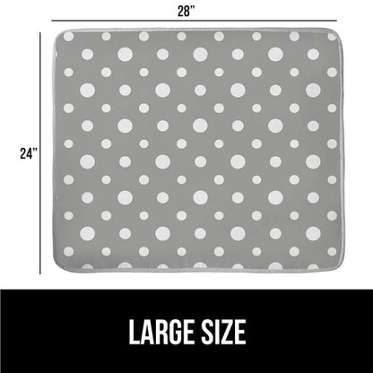 GORILLA GRIP The Original Ironing Board Cover and Pad, Silicone Coating, 400°F Scorch Resistant Thick Padding, Heavy Duty Iron Covers Standard Boards, Hook and Loop Fastener Strap, Polka Dots 28x24