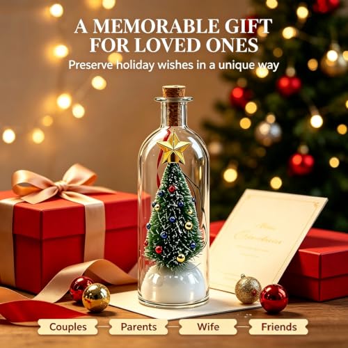 Recordable Christmas Tree Ornament with Snow Scene - Personal Message Bottle
