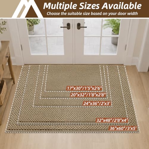 Indoor Door Mat Non-Slip Dirt Trapper 20x32 Inches Beige - Rectangular
