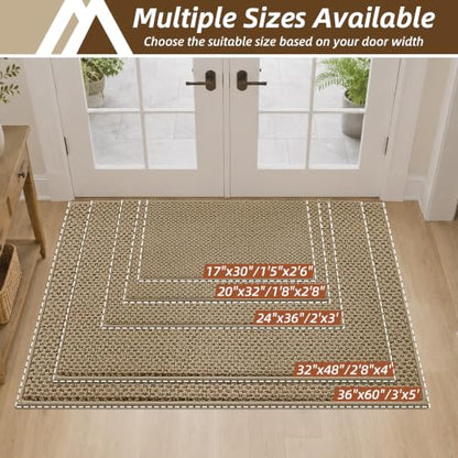 Indoor Door Mat Non-Slip Dirt Trapper 20x32 Inches Beige - Rectangular