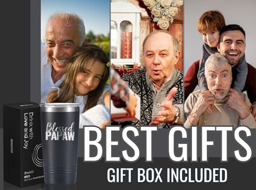 20oz Stainless Steel Tumbler with Laser Engraved Grandpa Design - Gift for Father's Day