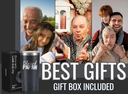20oz Stainless Steel Tumbler with Laser Engraved Grandpa Design - Gift for Father's Day