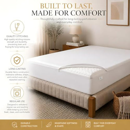 VyAura HOME Burgundy Queen Zip Fitted Sheet - 600TC Cotton Deep Pocket