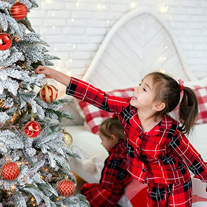 30 Pcs Christmas Tree Ornaments Set - Red & Yellow Shatterproof Bulbs 60mm
