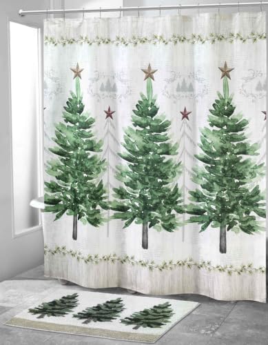 Woodland Pine Tree Bath Rug 20x30 - Tufted Polyester Bathroom Mat