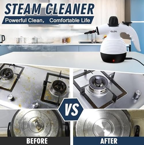 Handheld Steam Cleaner, a versatile and portable home cleaning device, comes with a 10-piece accessory set. Effortlessly removes stubborn stains like dirt and grease, saving you time and effort.