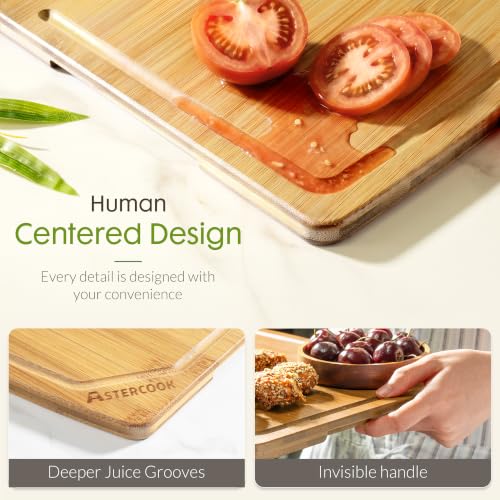Large Bamboo Cutting Board for Kitchen - Natural Finish, 16 x 12 Inches