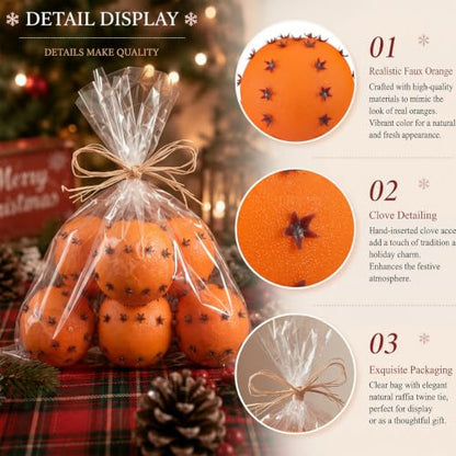 6 Pack Clove Orange Pomander Balls for Holiday Decor, Vase Fillers & Seasonal Table Centerpieces