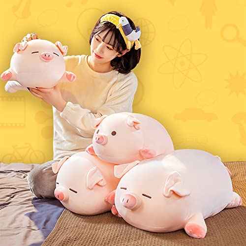 Pig Stuffed Animal Plush Pillow - 15.7'' Kawaii Soft Pig Hugging Pillow, Adorable Cuddle Plush Toy, for Kids, Girlfriend, or Adults, Perfect for Christmas and Birthdays (Squint, 15.7in)
