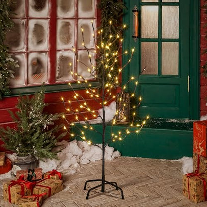 Lightshare 3ft 112LED Star Light Tree Brown Branches warm white – Indoor/Outdoor