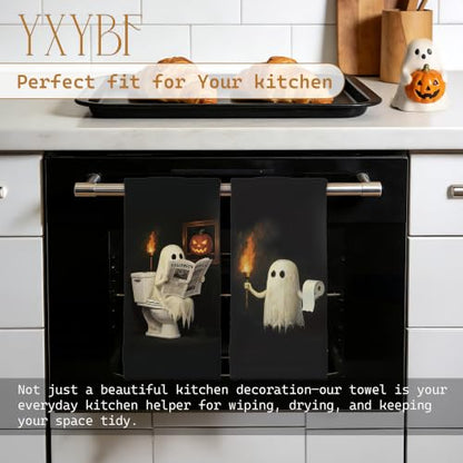 Funny Halloween Ghost Hand Towels Set of 2 - 16x24in Decoration