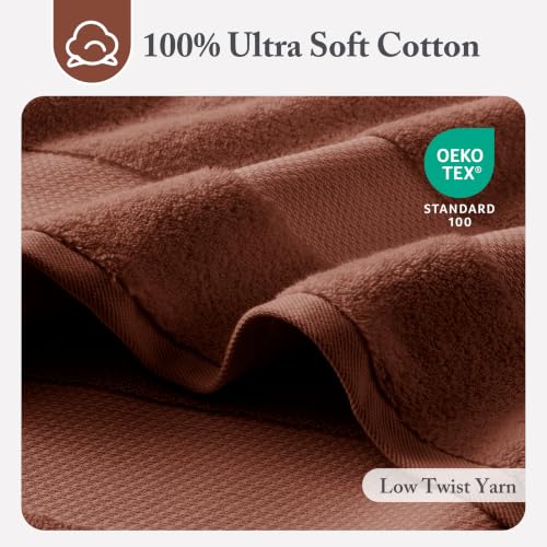Turkish Cotton Bath Towel Set - 6 Pieces, Terracotta, 600 GSM, Plush & Absorbent