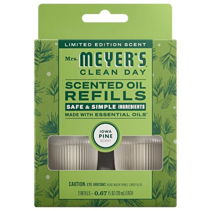 Mrs. Meyer’s Clean Day Scented Oil Plug-In Diffuser Refills, Iowa Pine, 2.67 Fl Oz - Garden-Inspired Air Freshener