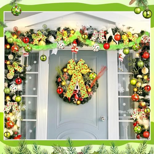 Christmas Ornament Set with 70 Decorations Including Balls Bows & LED - Classic
