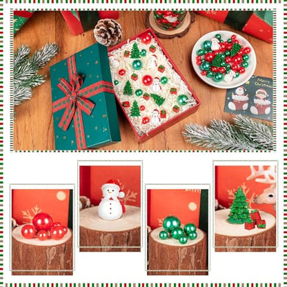 240Pcs Christmas Vase Filler Set with Beads, Mini Snowmen & Trees - Holiday Decor
