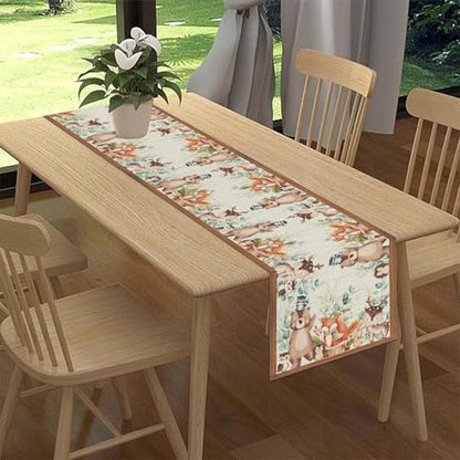 Rustic Woodland Table Runner - Animal-1 13x36 Inches Farmhouse Decor