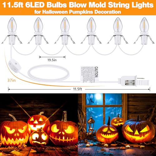 3-Pack LED Light Cord with 6 Bulbs for Christmas Village & Halloween Decor