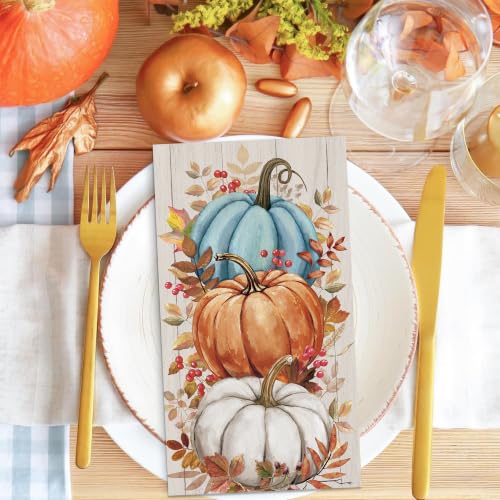 Disposable Fall Pumpkin Paper Napkins 100pcs for Thanksgiving & Parties
