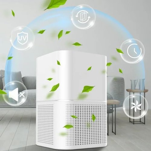 Epsilon Air Purifier for Home | H13 HEPA Filter Large Rooms up to 1100 Sq.ft | 360˚Purification | 3-in-1 Air Cleaner with 30dB Sleep Mode Removes 99.97% of Pollutants Cleans Dust, Odor, Pet Dander