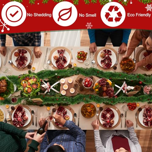 6 Pack 300 Ft Christmas Garland Green Soft Faux Pine Wreath Decoration