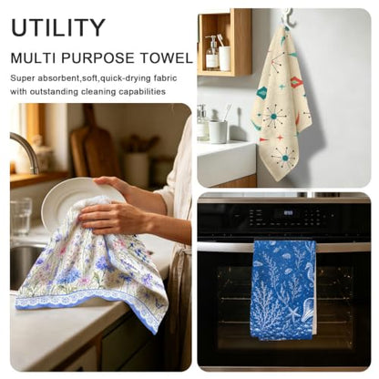 Halloween Kitchen Towels 2 Pack with Hanging Loop - Decorative & Absorbent