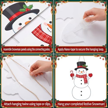 Giant Snowman Door Sign Decorations for Christmas Front Door - Snowman Variation