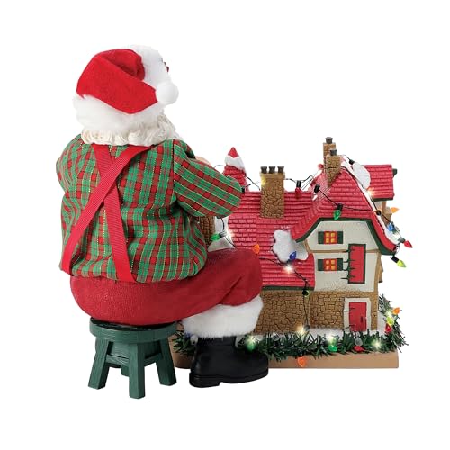 Christmas Village Lighted Santa Figurines Set - Holiday Decor, 8.5 Inch