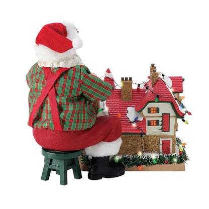 Christmas Village Lighted Santa Figurines Set - Holiday Decor, 8.5 Inch