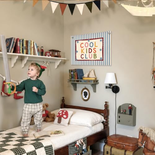 Kids Playroom Wall Decor - Children's Bedroom Banner with Inspiring Message - 2 Variation