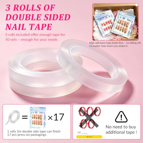 Medium Holographic Nail Packaging Bags Set with Double-Sided Tape and Cardboard - 50 Pieces