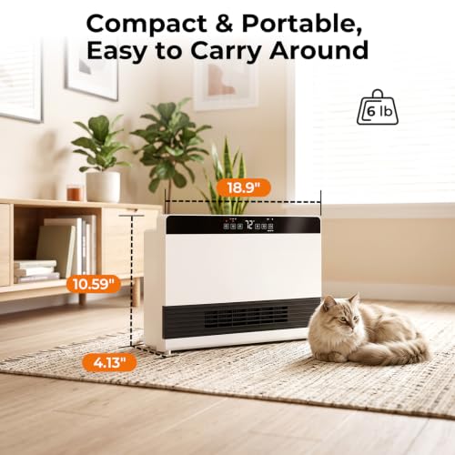 18.9-Inch Wall-Mounted & Freestanding Electric Space Heater for Indoor Use