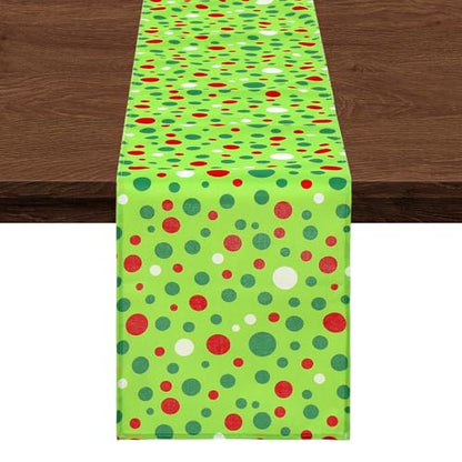 Christmas Polka Dot Table Runner Set - 2 Pieces, 13x72 Inches