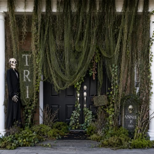 Halloween Swamp Decoration Set with Creepy Cloth Succulents and Moss